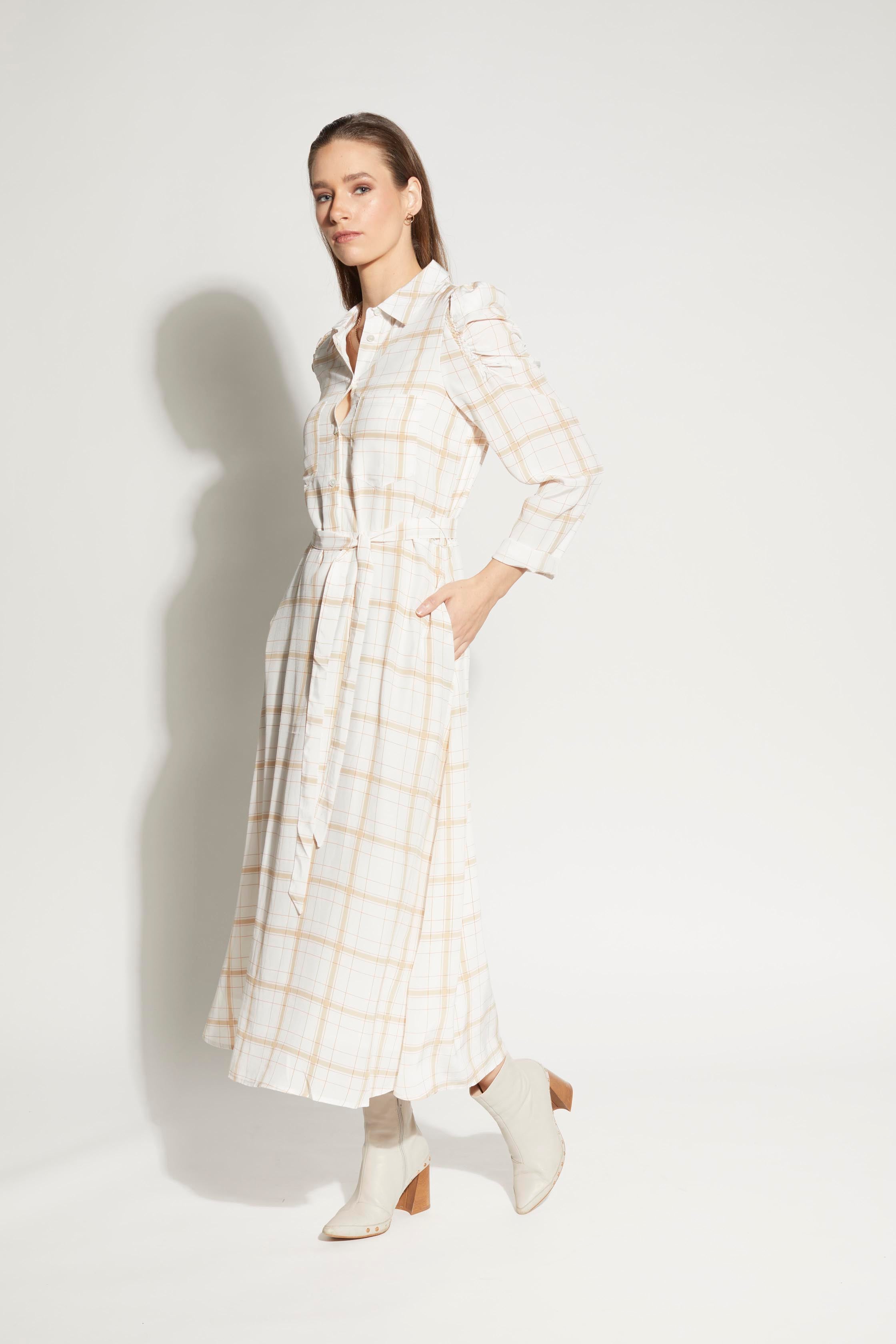 LOUGHLIN - 2180L - Camille Dress - Waffle Check