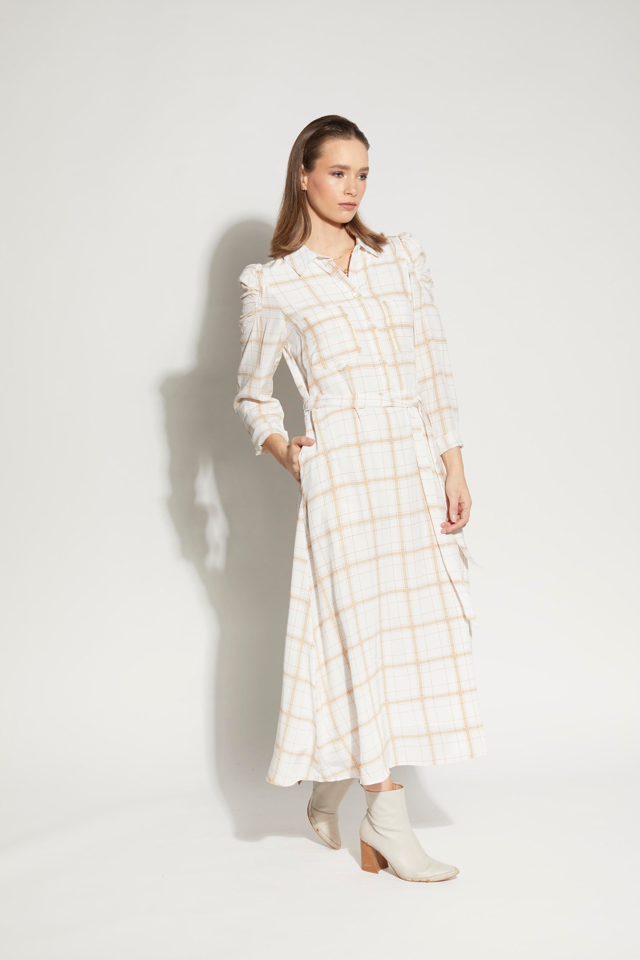 LOUGHLIN - 2180L - Camille Dress - Waffle Check