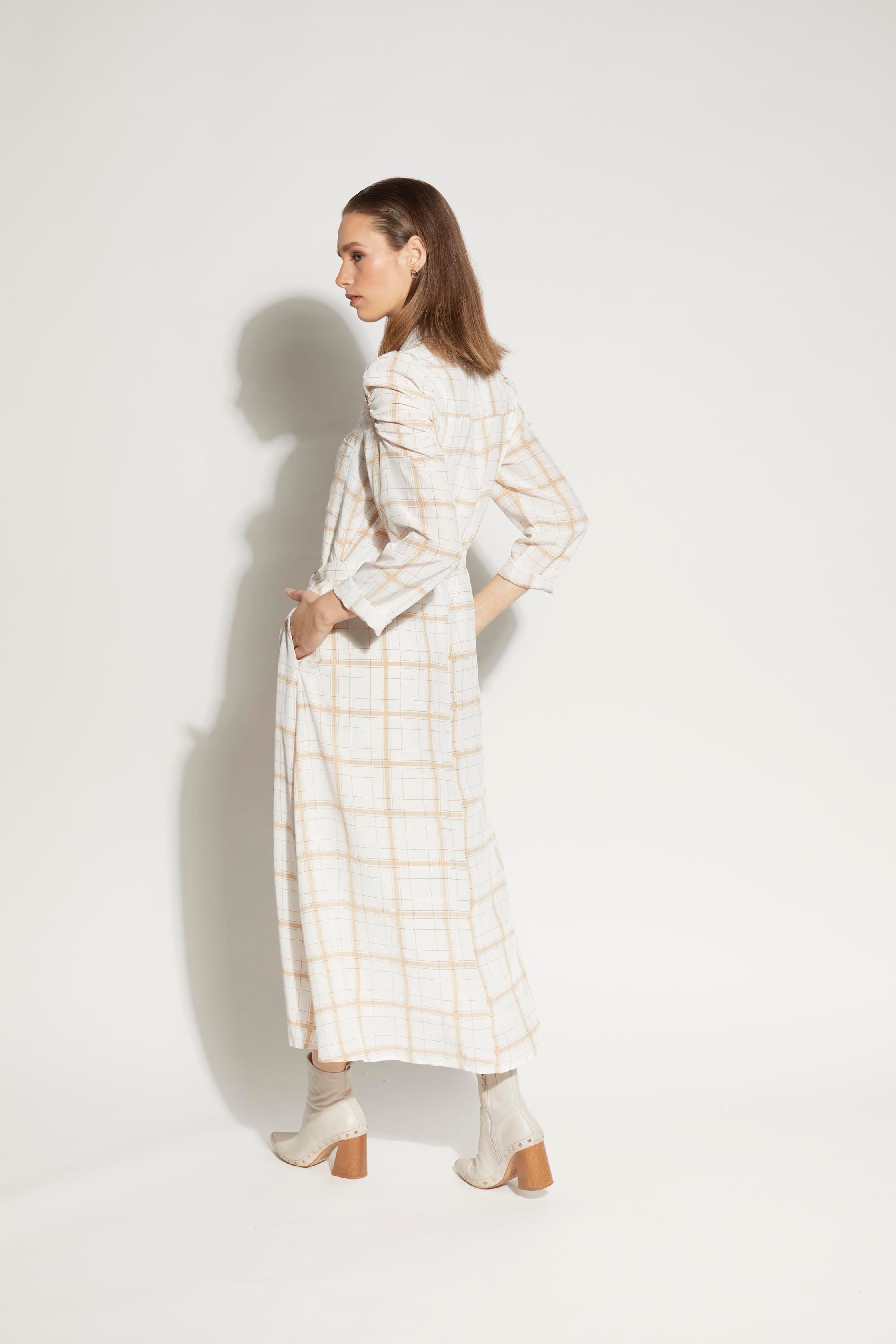LOUGHLIN - 2180L - Camille Dress - Waffle Check