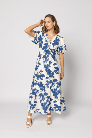 2182 - Halo Dress - Blue Flower