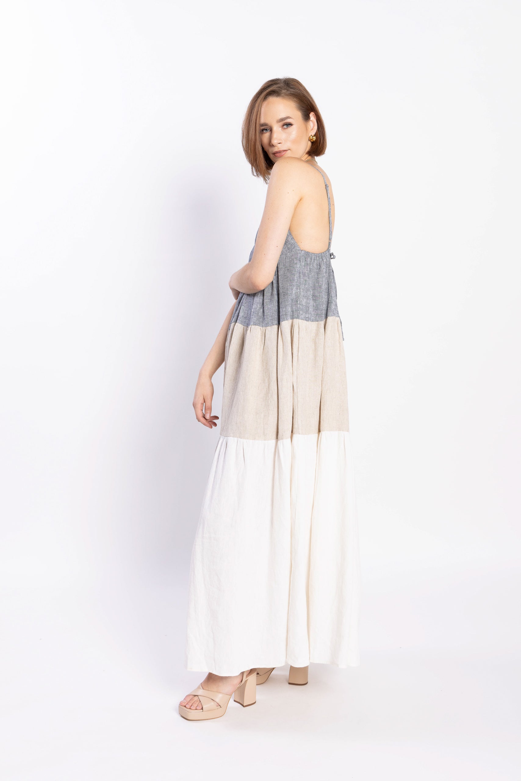 LOUGHLIN - 2193L - Descend Dress - Navy/Natural/White