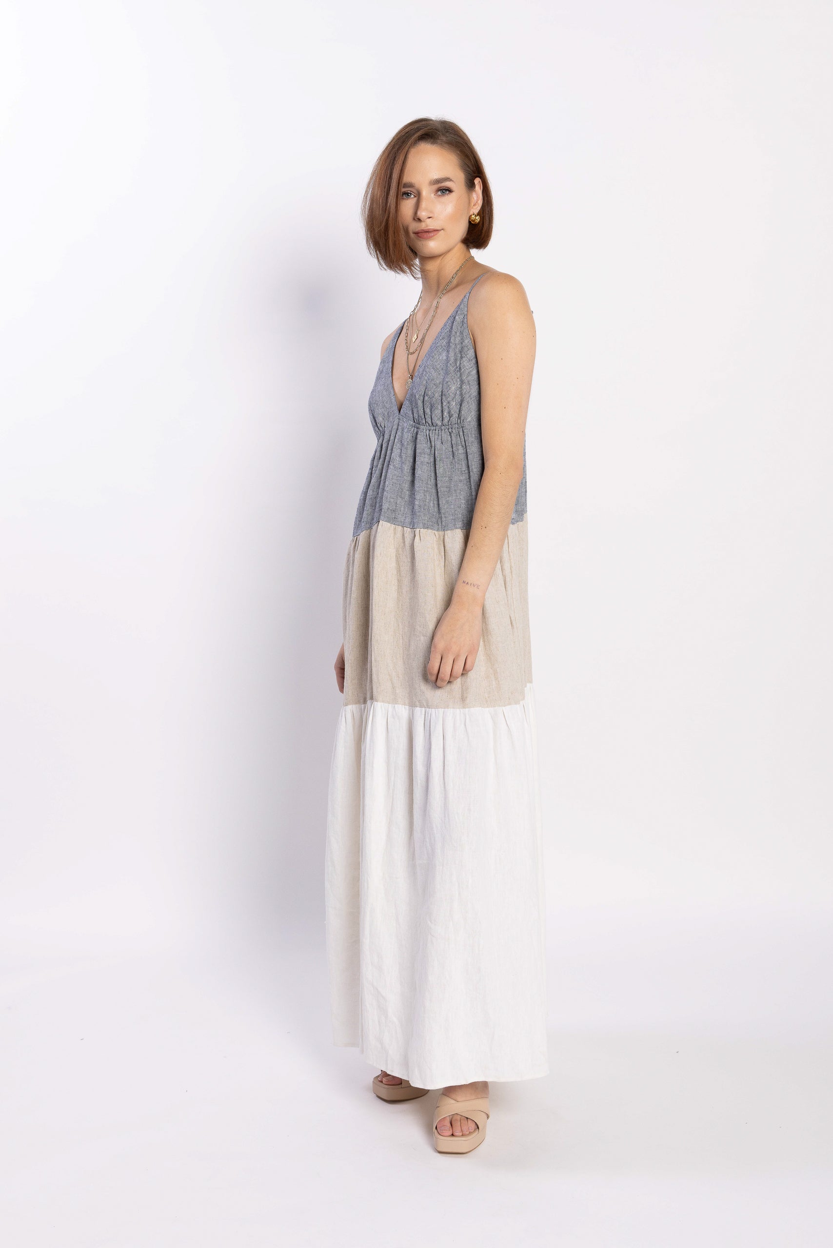 LOUGHLIN - 2193L - Descend Dress - Navy/Natural/White