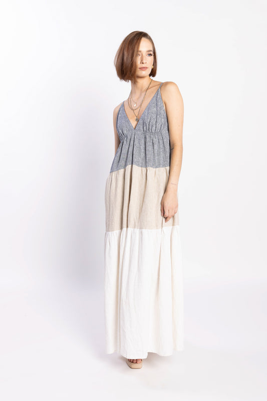 2193L - Descend Dress - Navy/Natural/White