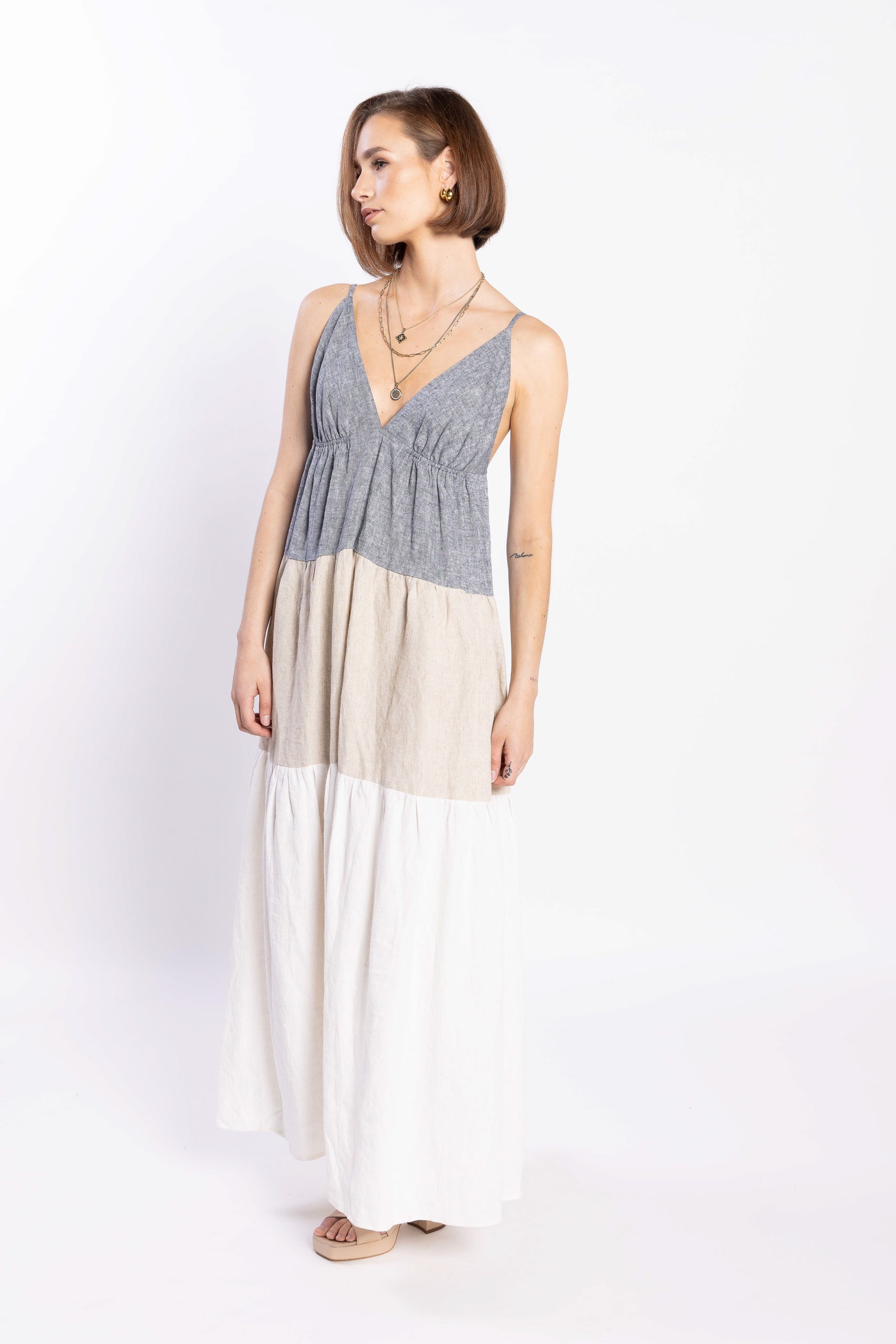 LOUGHLIN - 2193L - Descend Dress - Navy/Natural/White