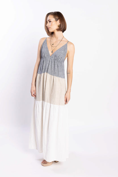 LOUGHLIN - 2193L - Descend Dress - Navy/Natural/White