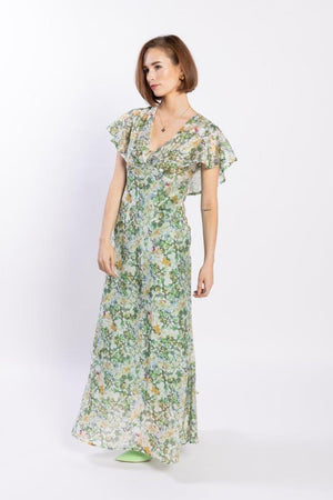 LOUGHLIN - 2196L - Flutter Dress - Green Meadow