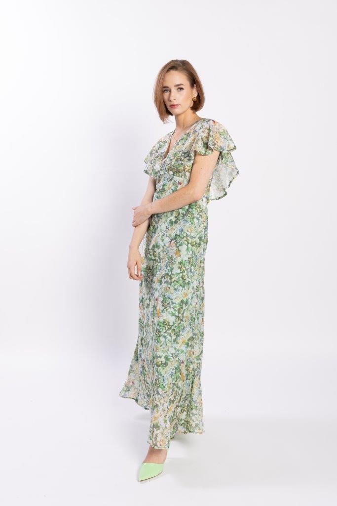 LOUGHLIN - 2196L - Flutter Dress - Green Meadow