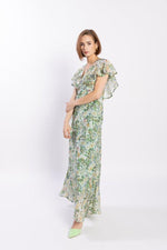 LOUGHLIN - 2196L - Flutter Dress - Green Meadow