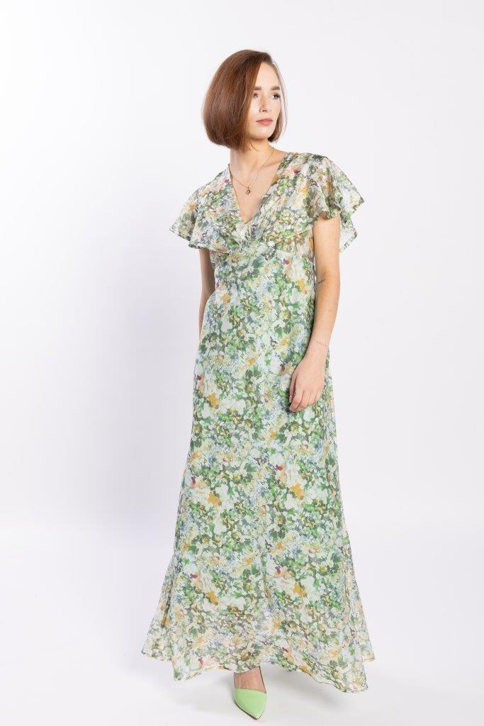 LOUGHLIN - 2196L - Flutter Dress - Green Meadow