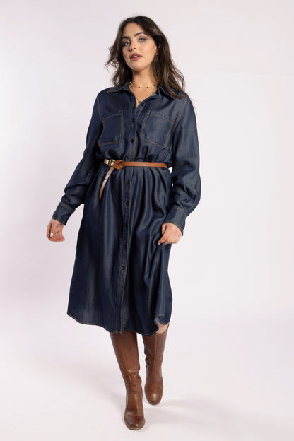 2211 - Denver Dress - Dark Denim