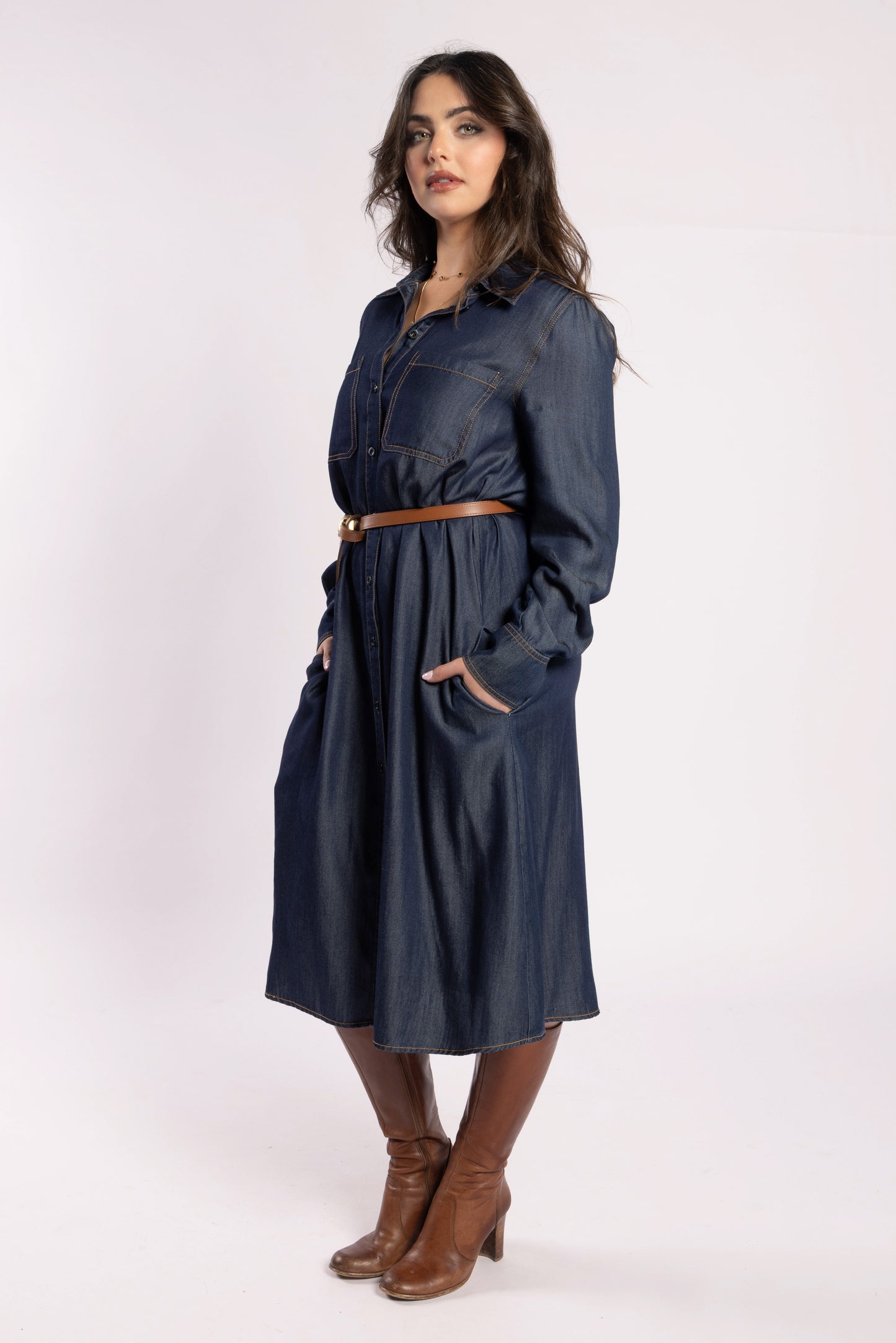 2211 - Denver Dress - Dark Denim