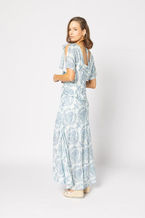 2223 - Breeze Dress - Blue Damask