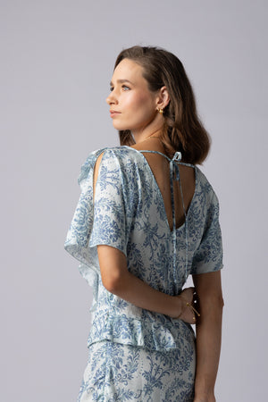 2223 - Breeze Dress - Blue Damask