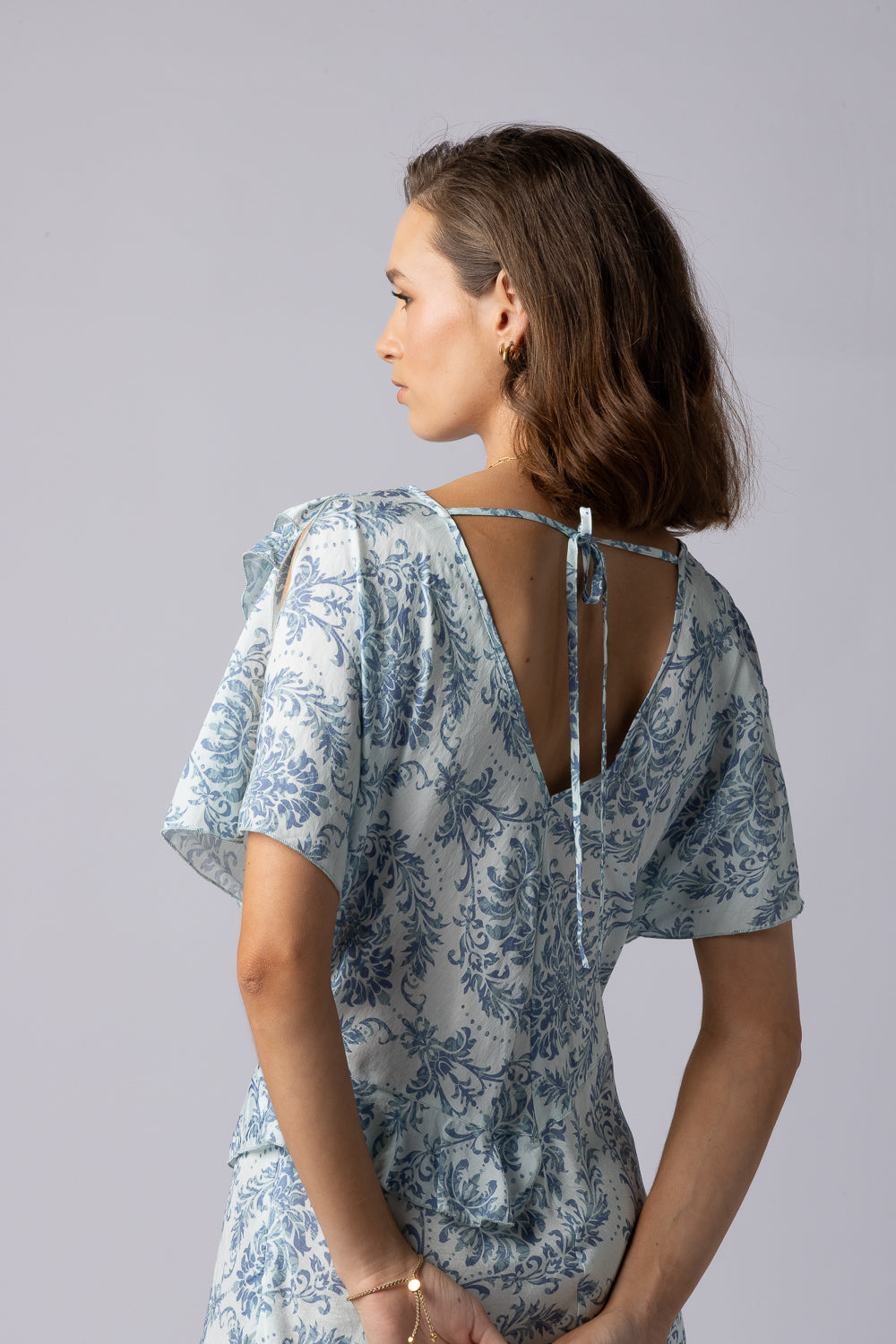 2223 - Breeze Dress - Blue Damask