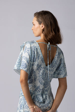 2223 - Breeze Dress - Blue Damask