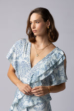 2223 - Breeze Dress - Blue Damask