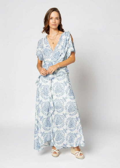 2223 - Breeze Dress - Blue Damask