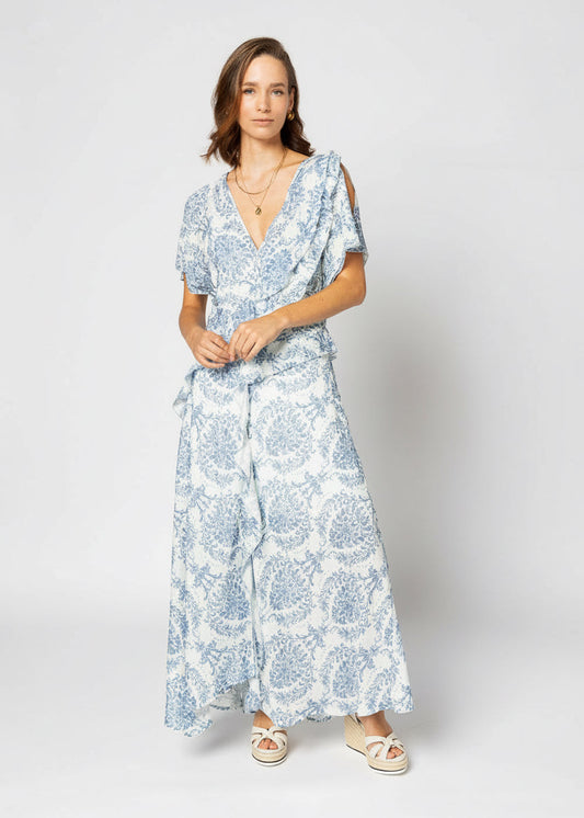 2223 - Breeze Dress - Blue Damask