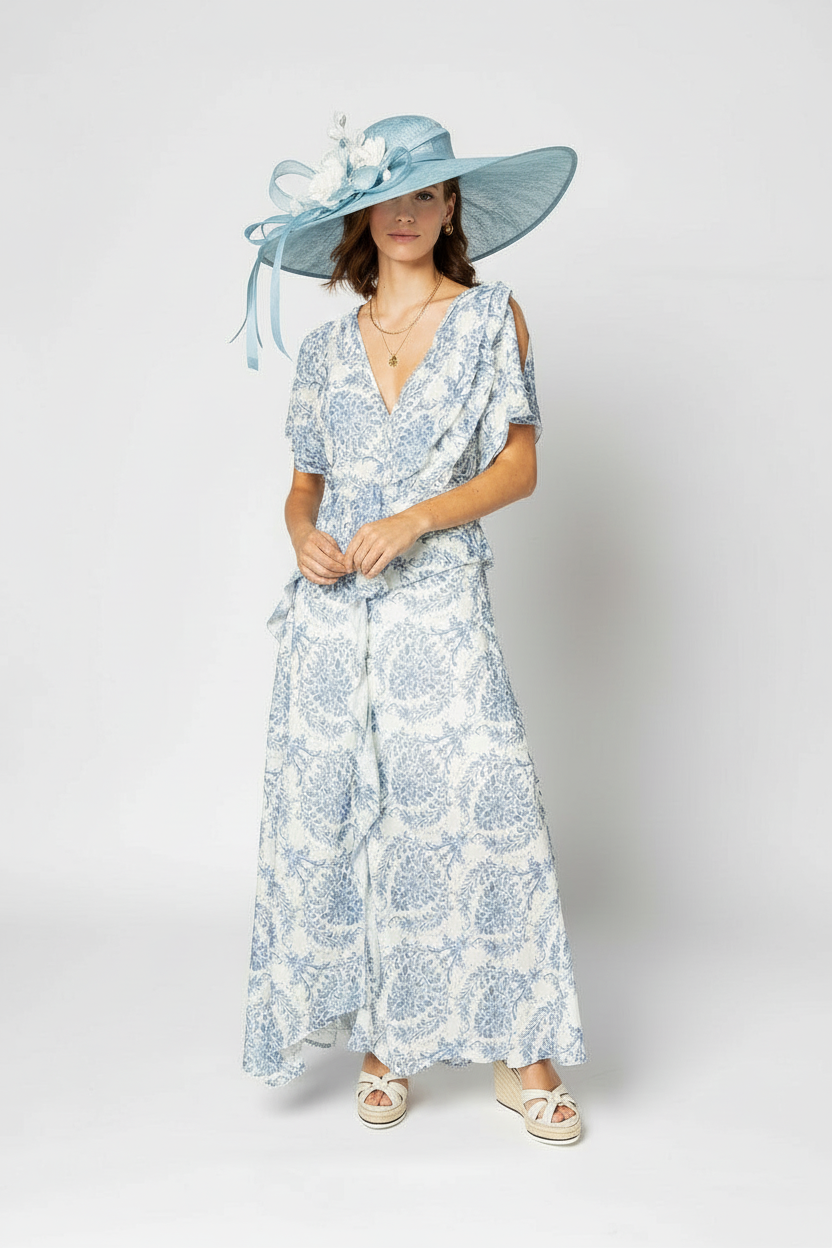 2223 - Breeze Dress - Blue Damask