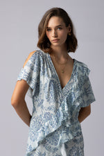 2223 - Breeze Dress - Blue Damask