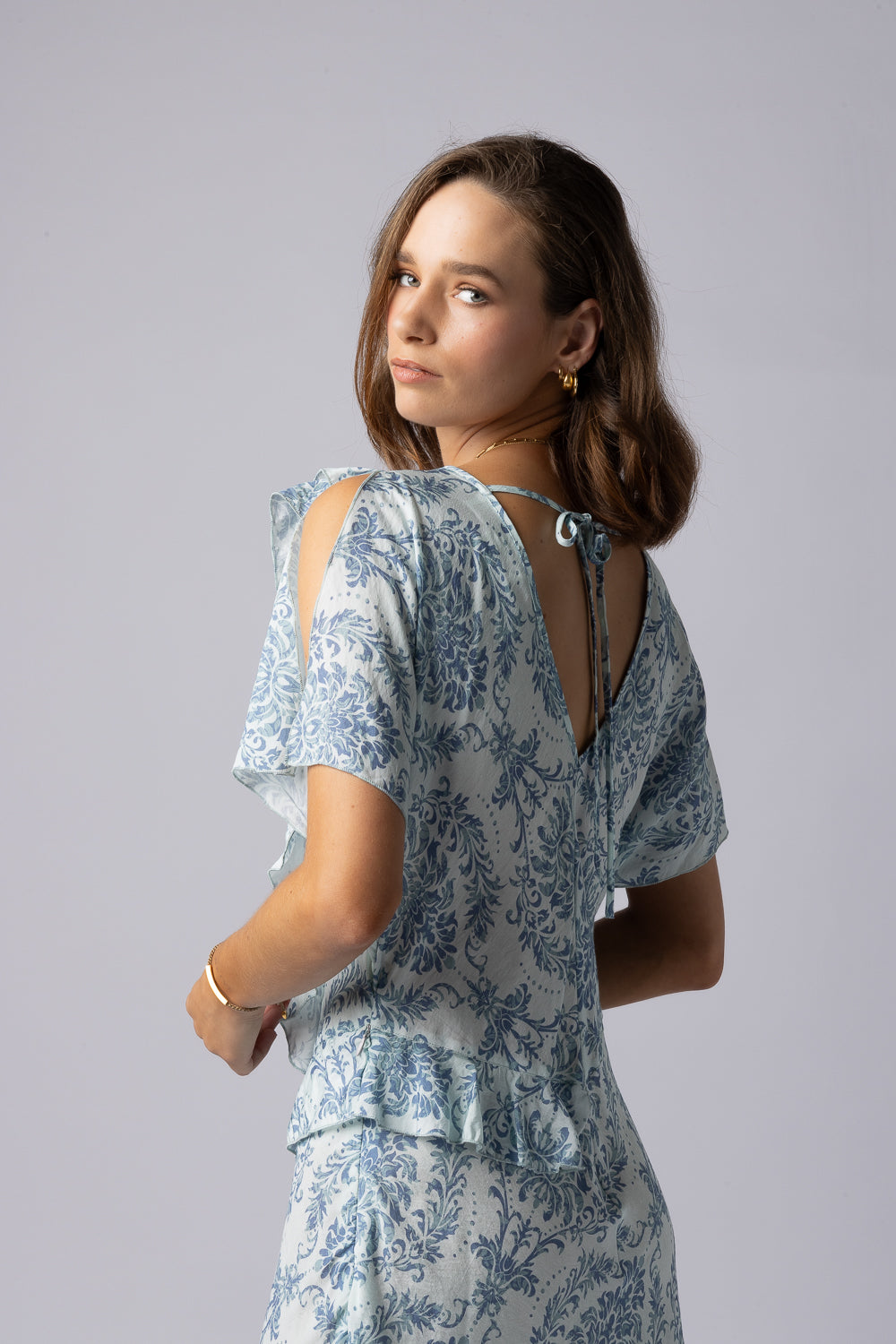 2223 - Breeze Dress - Blue Damask
