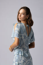 2223 - Breeze Dress - Blue Damask