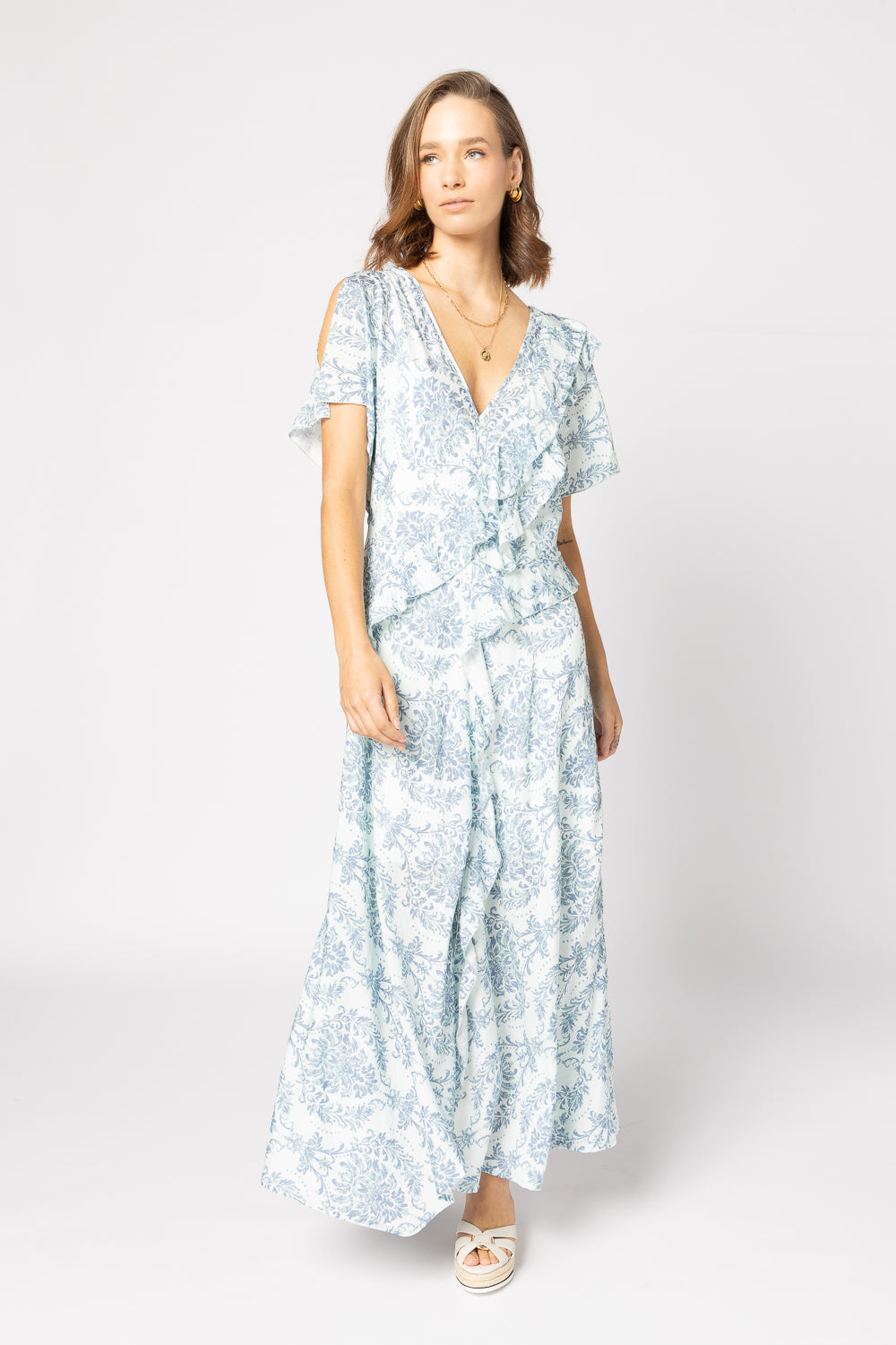 2223 - Breeze Dress - Blue Damask