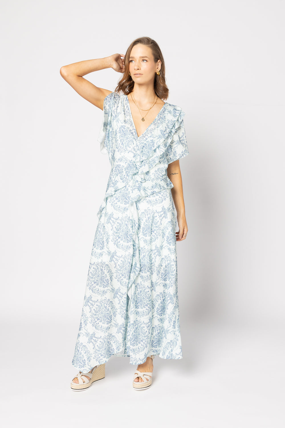 2223 - Breeze Dress - Blue Damask