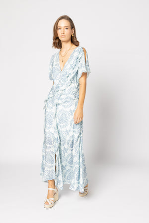 2223 - Breeze Dress - Blue Damask