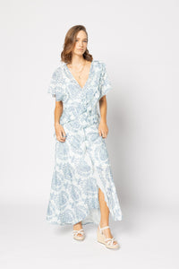 2223 - Breeze Dress - Blue Damask