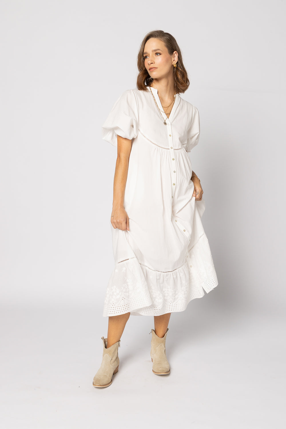 2225 - Josephine Dress - White