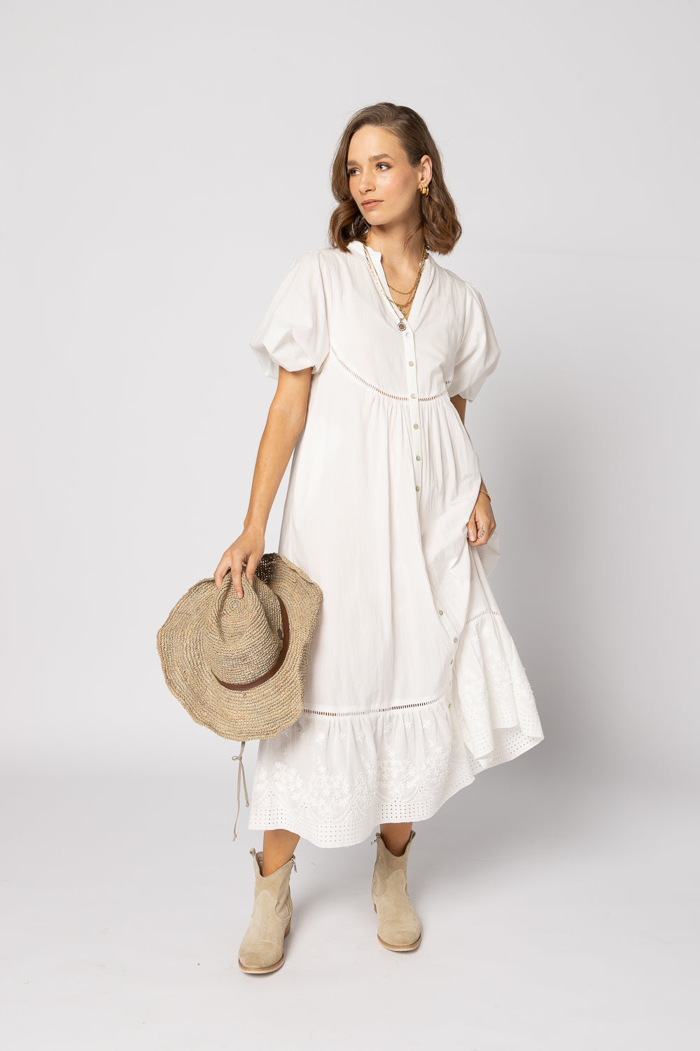 2225 - Josephine Dress - White