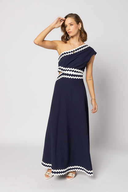 2227 - Rikki Dress - Navy White