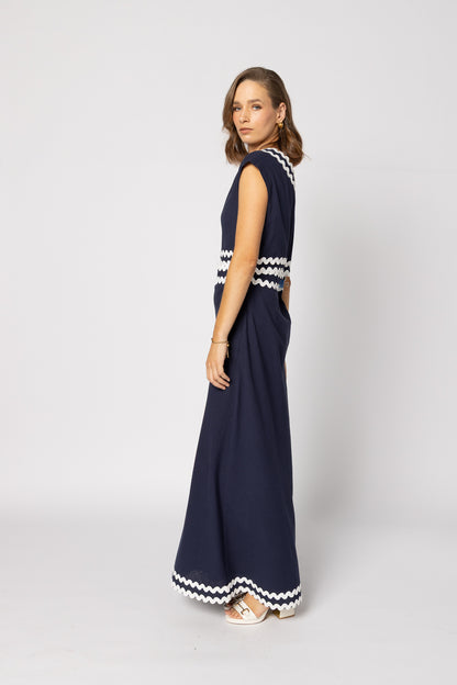 2227 - Rikki Dress - Navy White