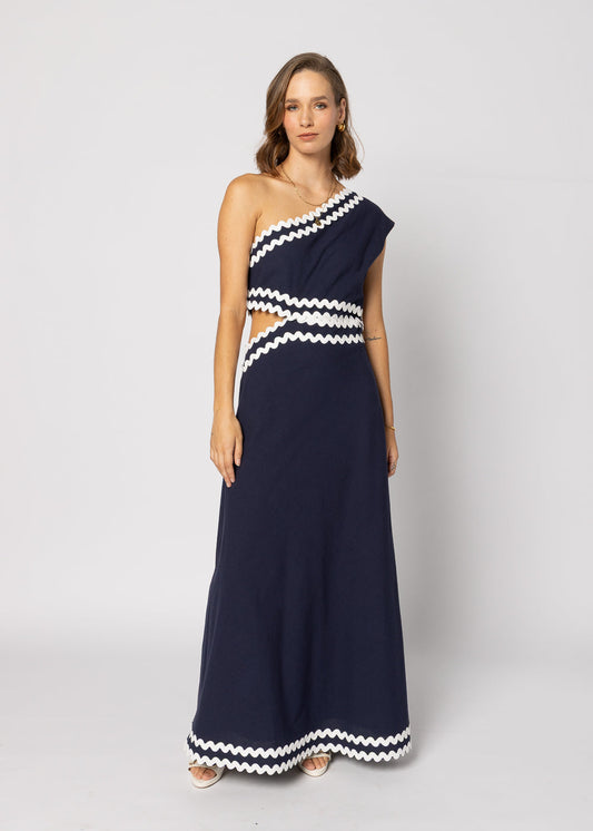 2227 - Rikki Dress - Navy White