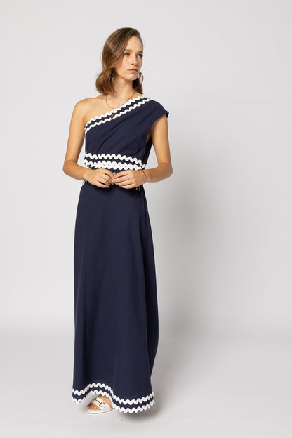 2227 - Rikki Dress - Navy White