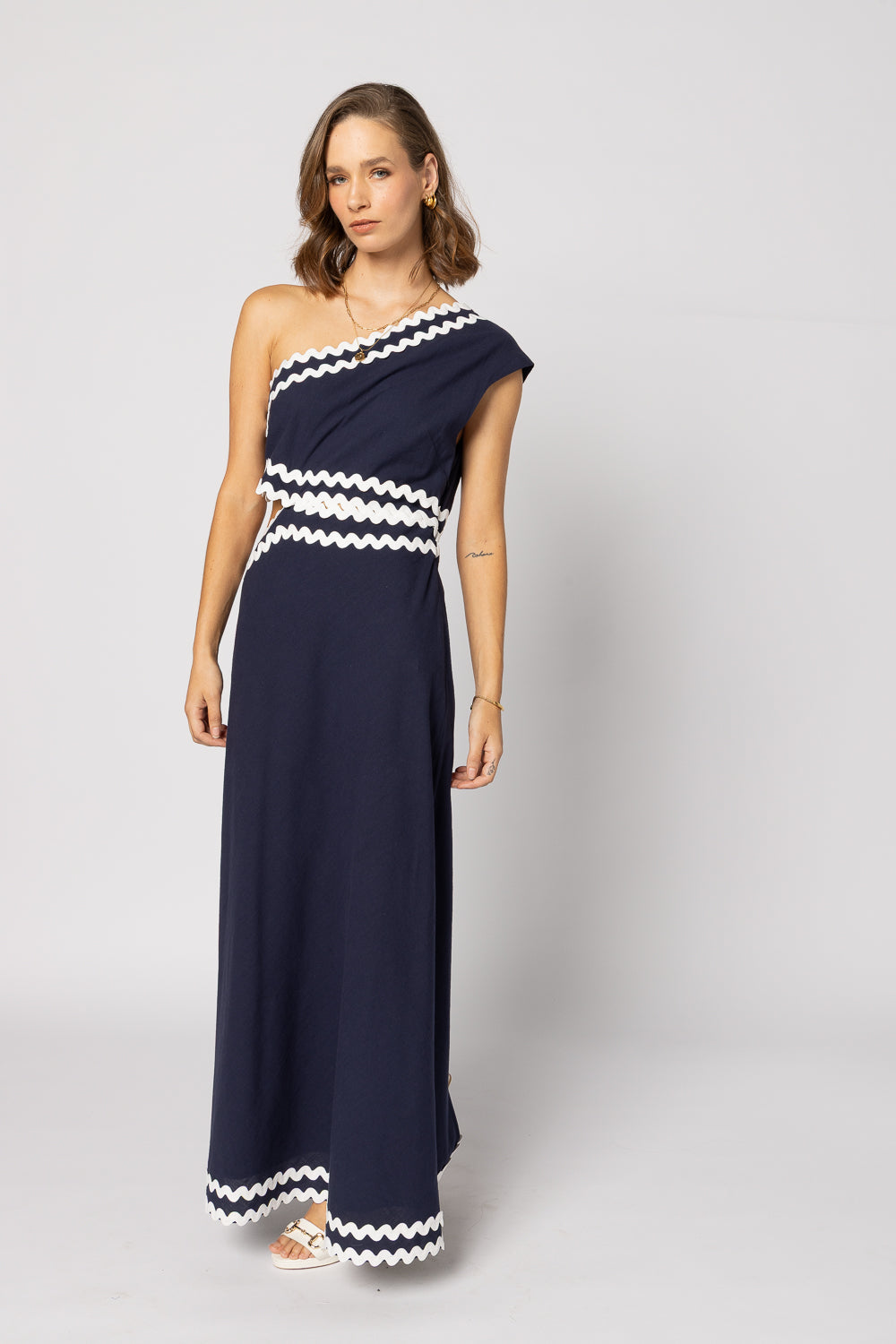2227 - Rikki Dress - Navy White