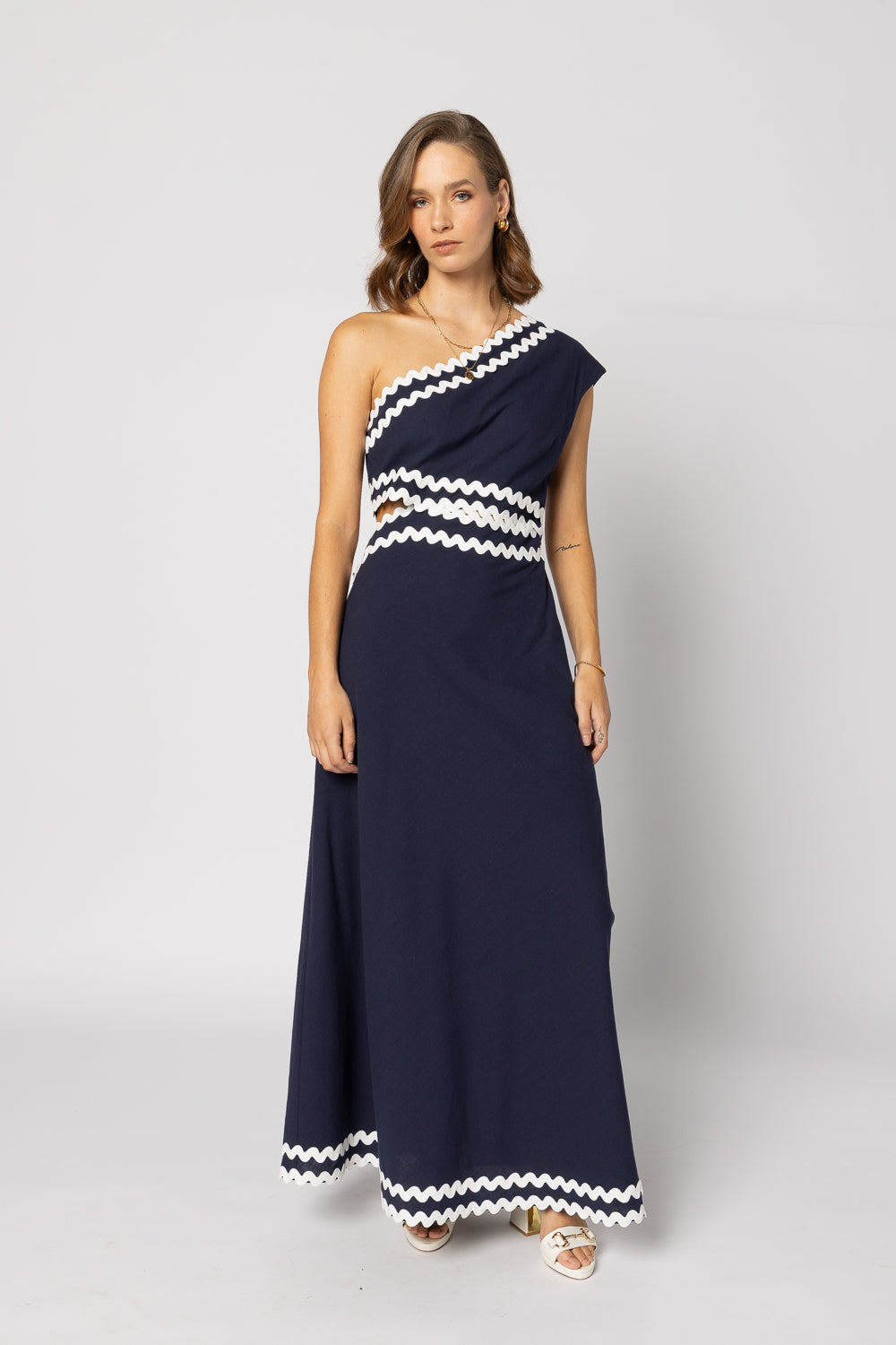 2227 - Rikki Dress - Navy White