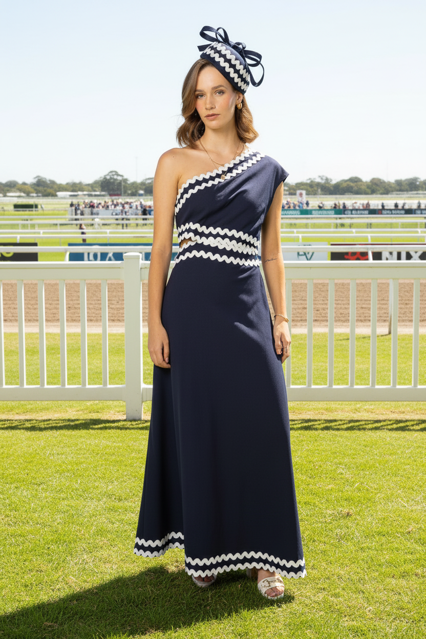 2227 - Rikki Dress - Navy White