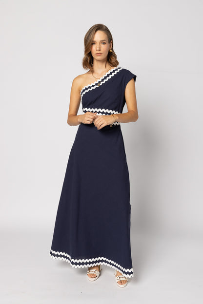 2227 - Rikki Dress - Navy White