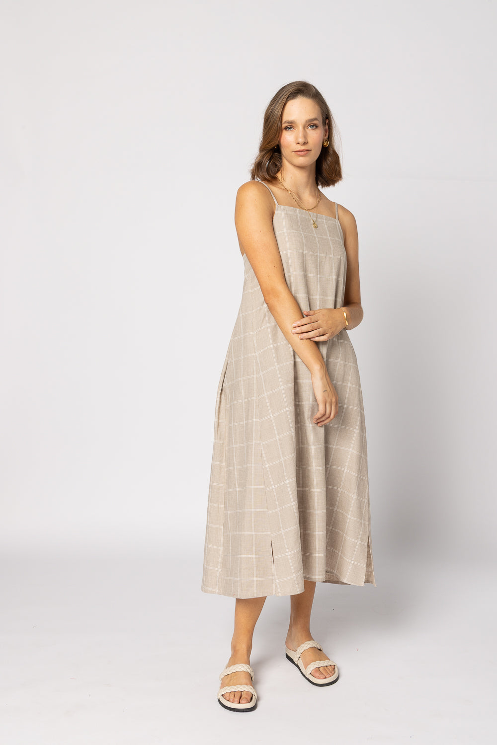 2228 - Ginny Dress - Linen Check