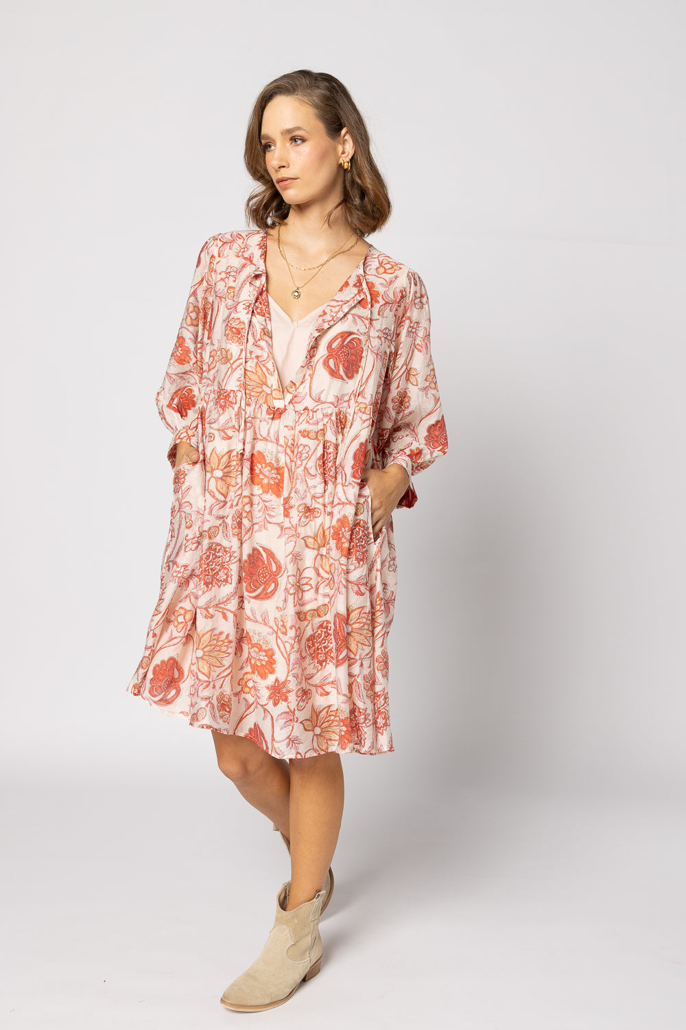 2237 - Indi Dress - Ruby Flowers