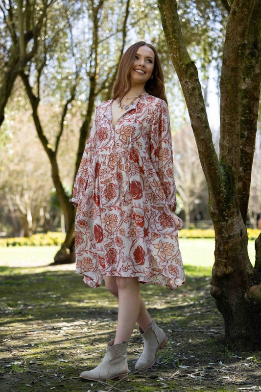 2237 - Indi Dress - Ruby Flowers