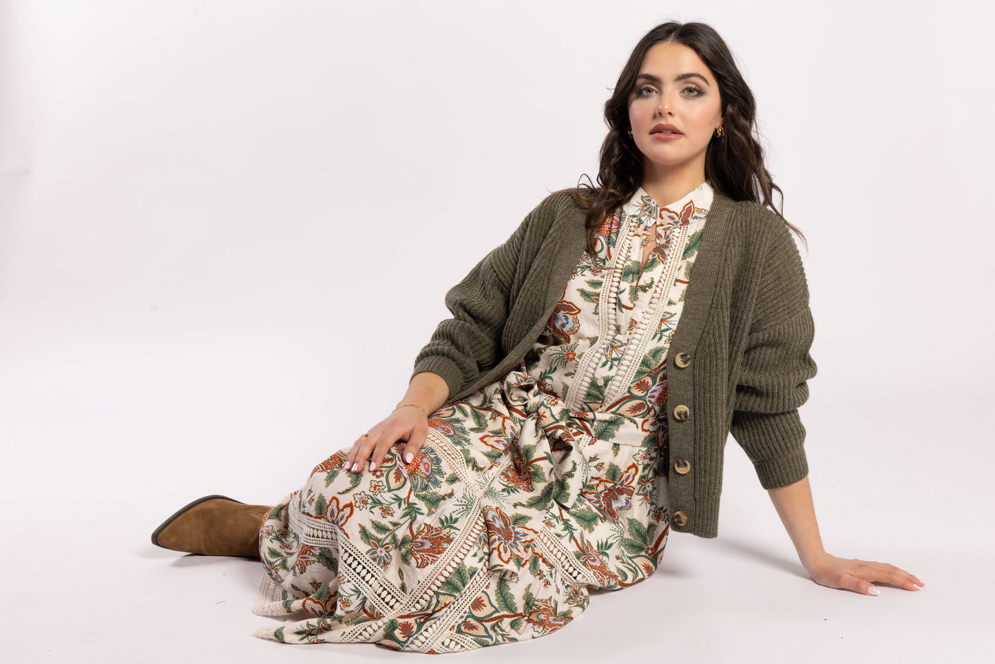 3075 - Taffy Cardi - Olive Green