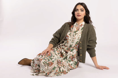 3075 - Taffy Cardi - Olive Green