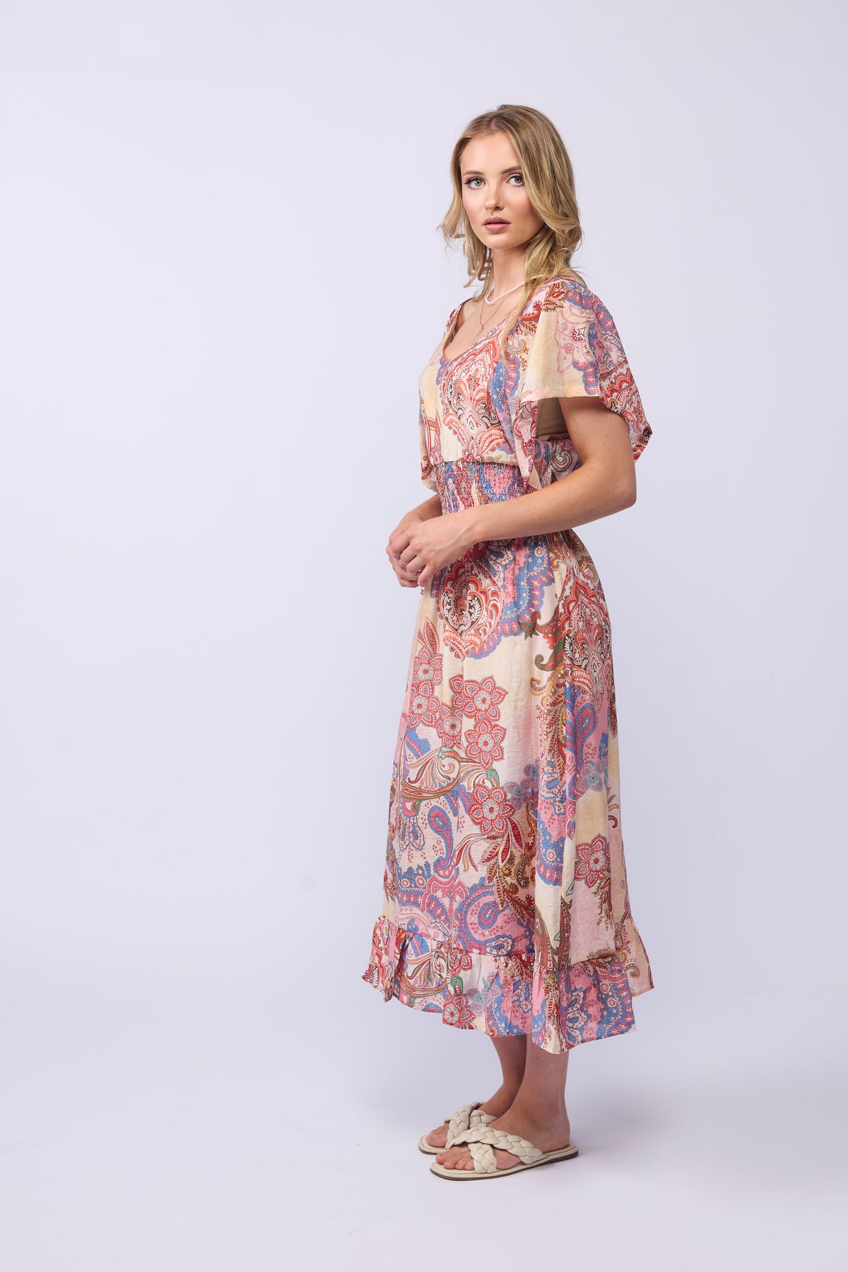 BARCELONA DRESS - PINK PAISLEY