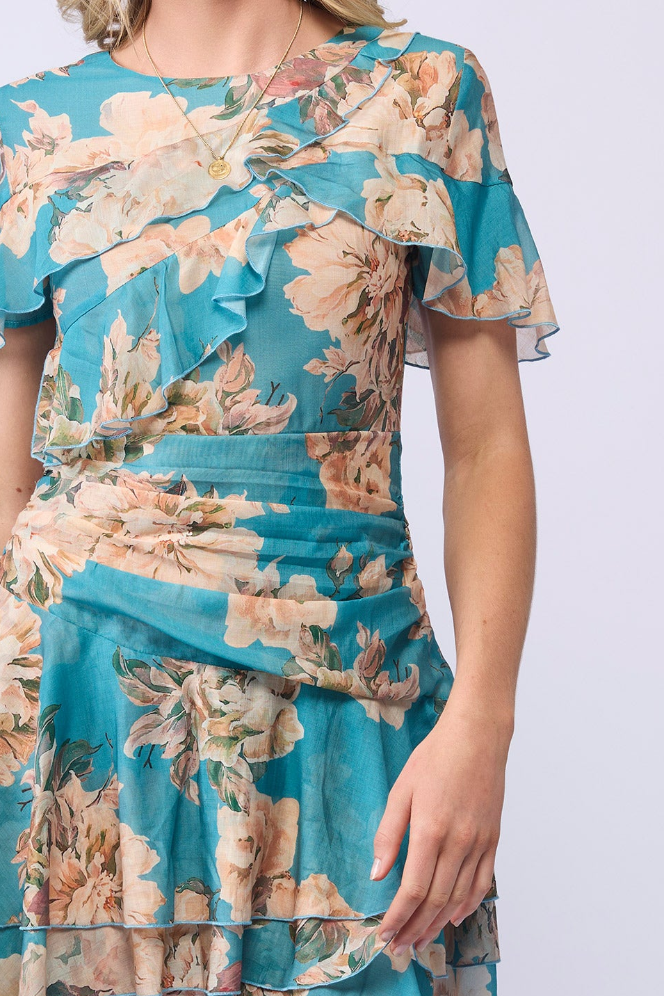 *NEW ARRIVAL* 2250 - Savannah Dress - Aqua Bloom