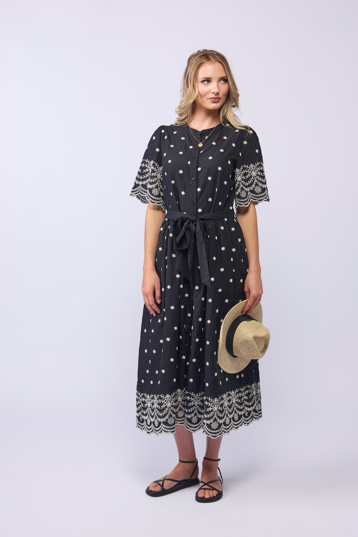 CHARLIE DRESS - BLACK CHANTILLY