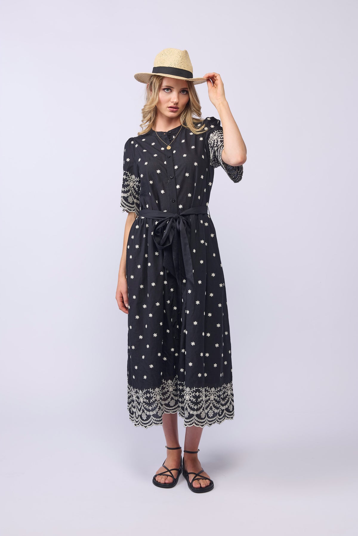 CHARLIE DRESS - BLACK CHANTILLY