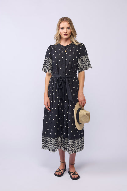 CHARLIE DRESS - BLACK CHANTILLY
